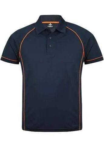 Aussie Pacific Men's Endeavour Work Polo Shirt 1310 Casual Wear Aussie Pacific Navy/Fluro Orange S